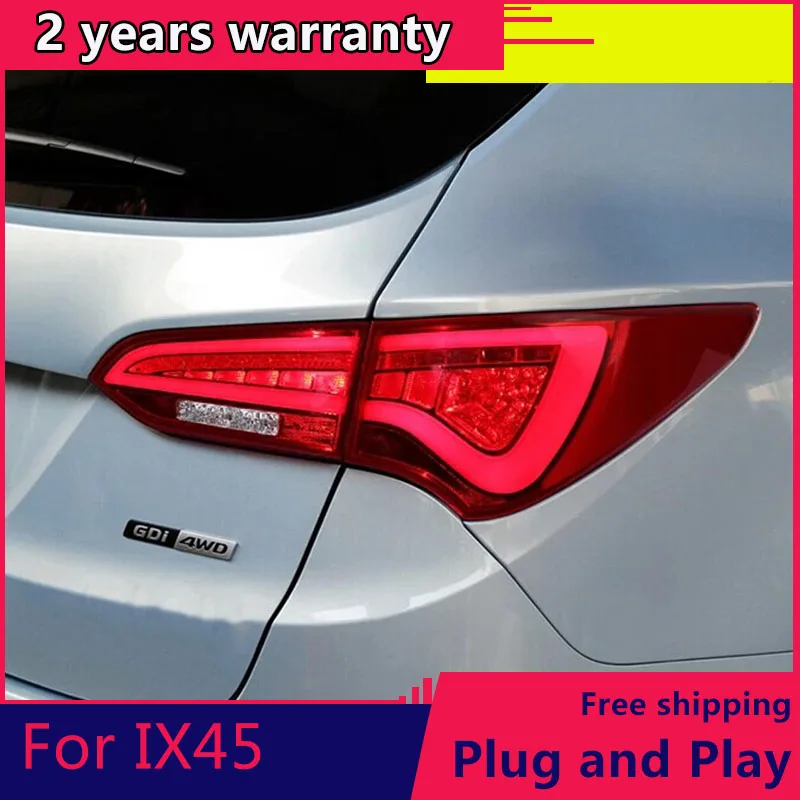 KOWELL Car Styling  for Hyundai IX45 Taillights New SantaFe LED Tail Lamp IX45 LED Rear Lamp DRL+Brake+Park+Signal