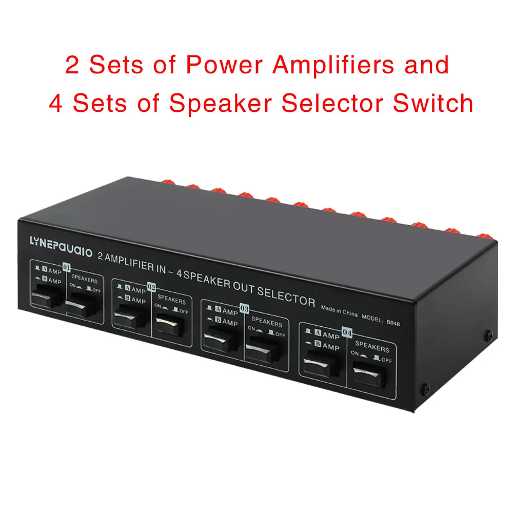 2 in 4 out passive power amplifier speaker selector switcher speaker switch splitter partition comparator lossless