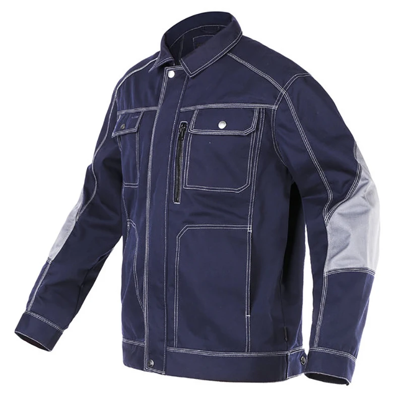 Working Jacket for Men Long Sleeved Two Tone Workwear Durable and Wear-resistant Mechanic Auto Workshop Clothes Welder Uniforms