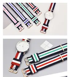 Nylon Watchband Silver Buckle for Daniel Wellington 13mm 14mm18mm 20mm Luxury Replace Bracelet Strap Watch Band for dw watch