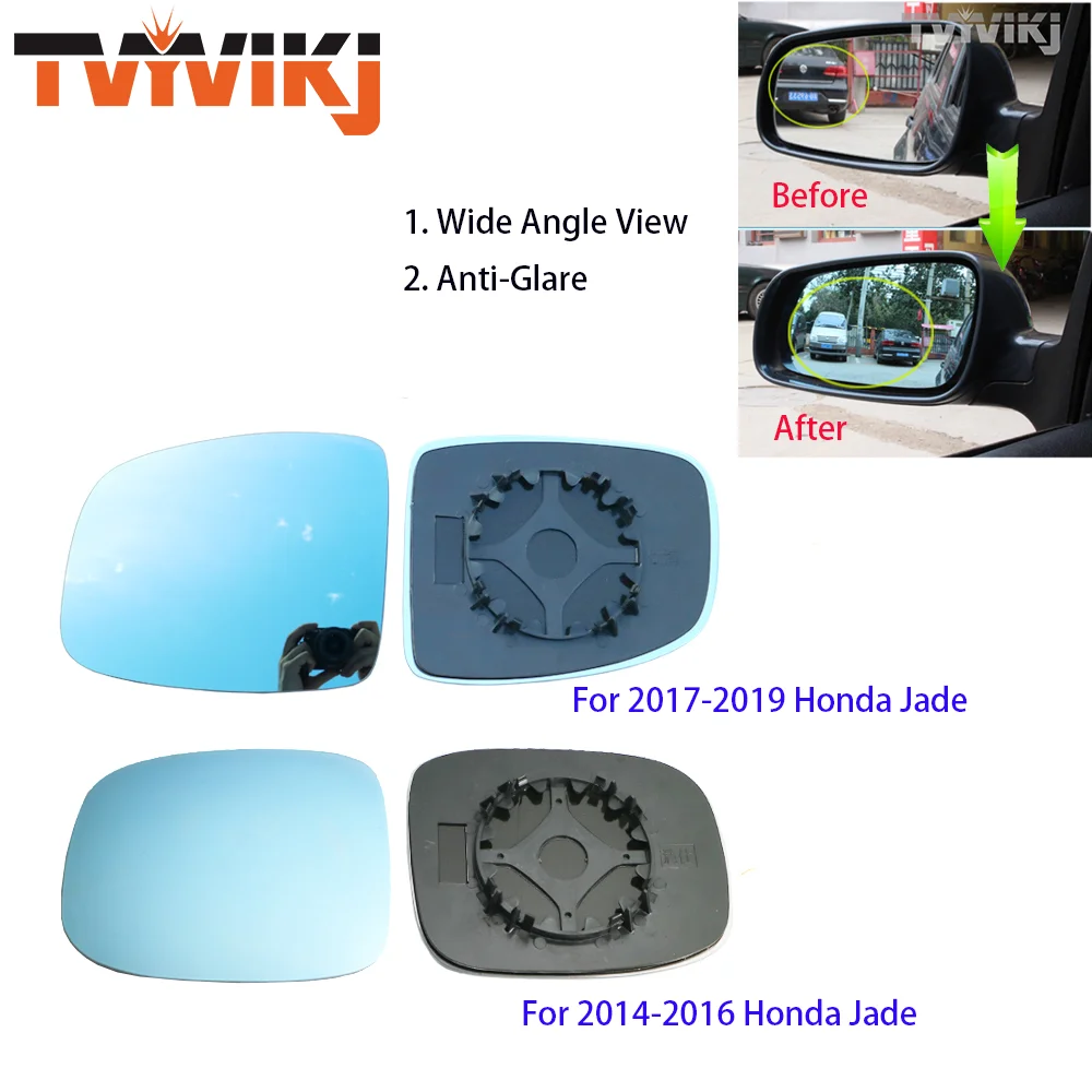 TVYVIKJ Side Rearview Mirror Blue Glass Lens For HONDA Jade 2014-2019 Wide Angle View anti glare door mirror Without heating