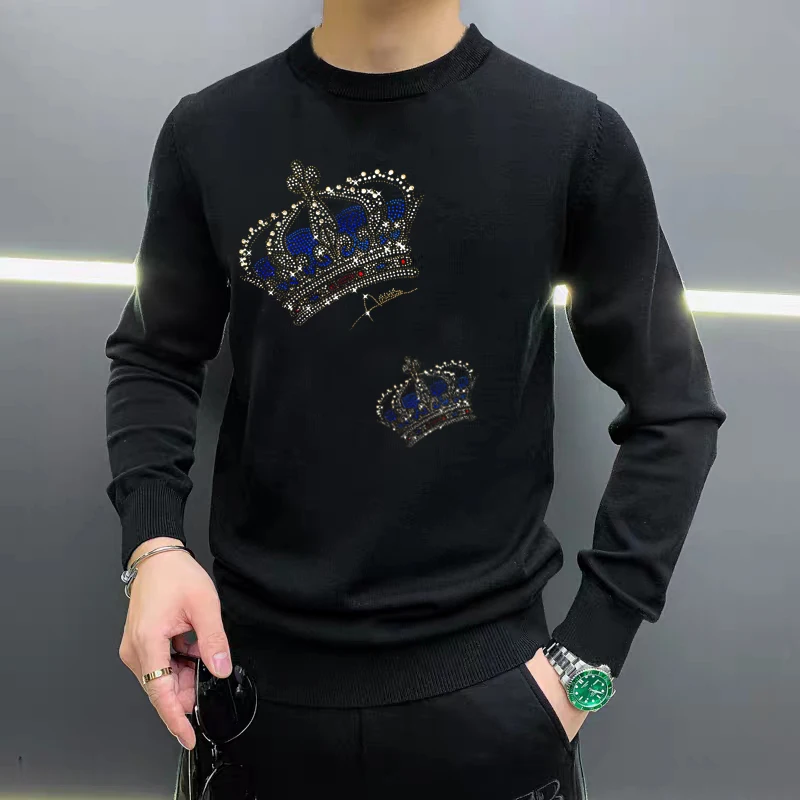 

Молодежные Свободные топы на заказ сплошного цвета вязаный пуловер зимний мужской свитер в стиле хип-хоп сценический популярный Алмазный Узор