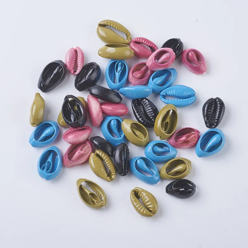

40 шт./компл. смешанные цвета Cowrie ракушки овальные Окрашенные без отверстий ракушки бусины для ювелирных изделий DIY изготовления аксессуаров
