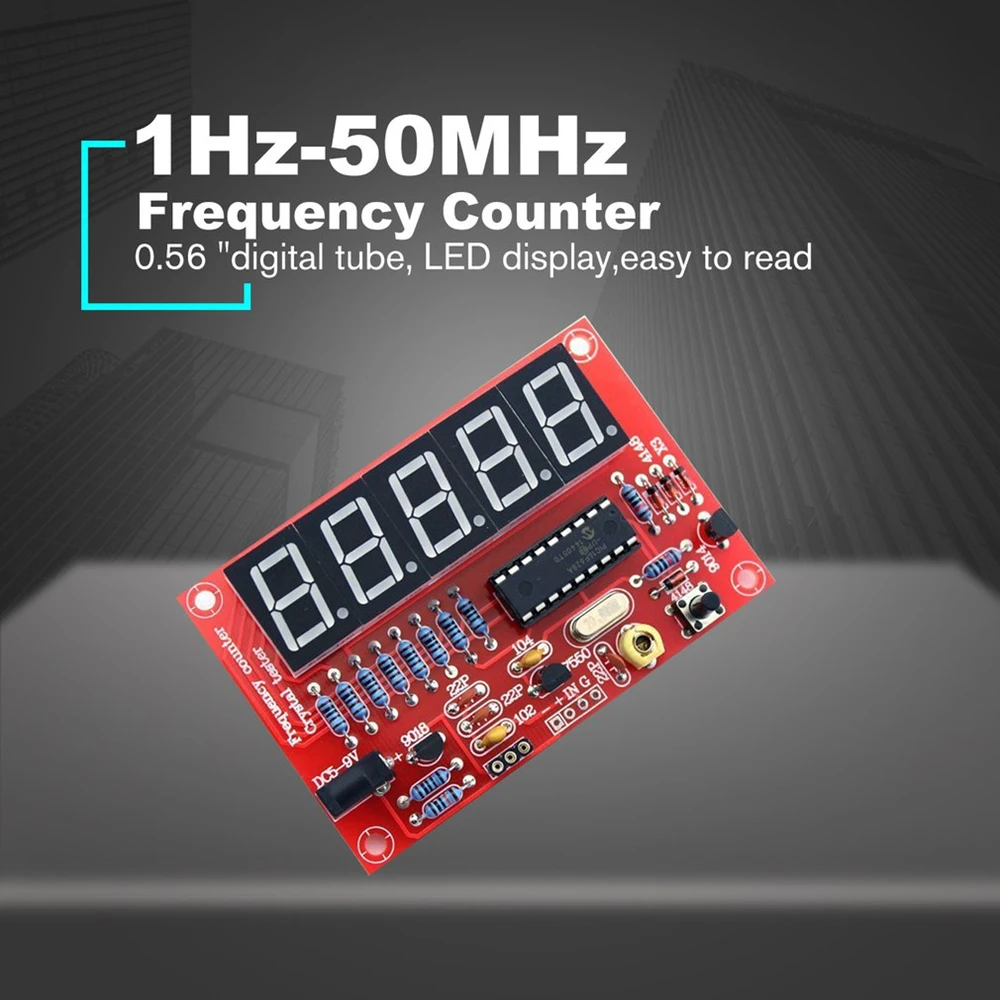 1Hz-50MHz Digital Frequency Counter Meter ​LED Crystal Oscillator Tester RF Electronic DIY Kit Tool PCB Board Module