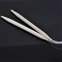 1Pair 8mm Bamboo Circular Knitting Needles For Crafts Handmade Transparent Tube Crochet Hooks DIY Loom Tools Sweater scarf DIY