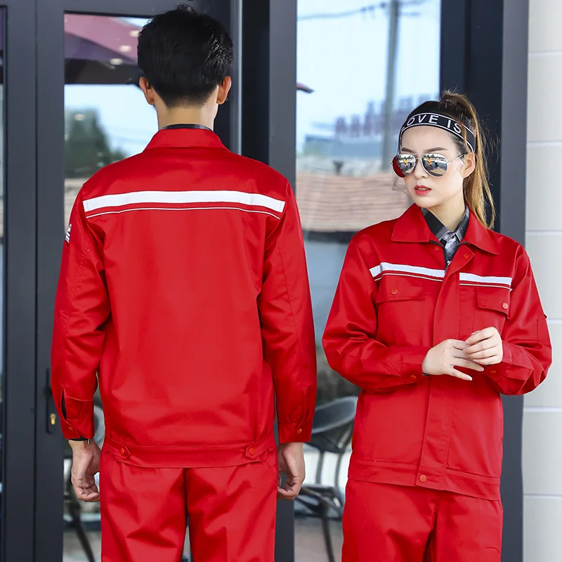 Autumn Winter Work Uniform Insurance Service Gas Station Factory Workshop Anti-static Workwear Reflective Thickened Welding Suit