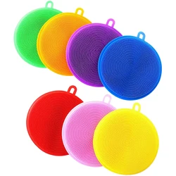 Esponjas De Lavagem De Prato De Silicone Para Pratos, Escova De Limpeza De Cozinha, Lavador De Lavagem, Escovas De Limpeza De Louça, 5Pcs