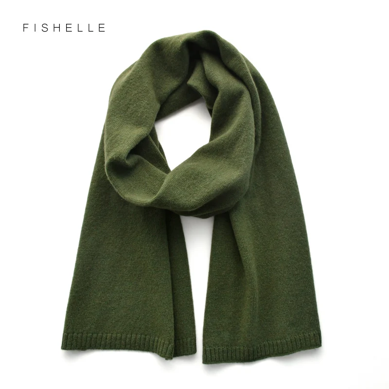 luxury cashmere scarves army green women and men winter knitted scarf adults warm wool man small scarves solid color