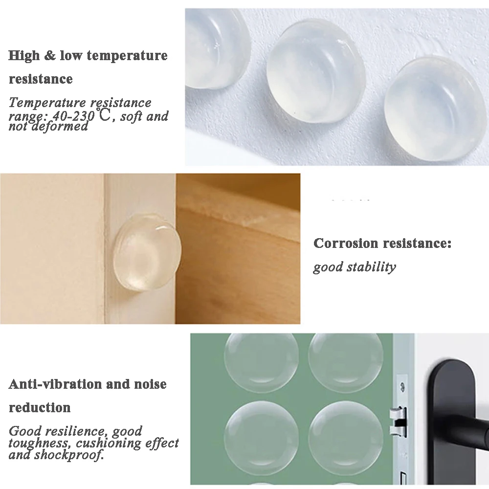 Soft Close Drawer Cabinet Cupboard Door Bumpers Stop Door Buffer Pad Sound Dampening Adhesive Transparent Rubber Pads