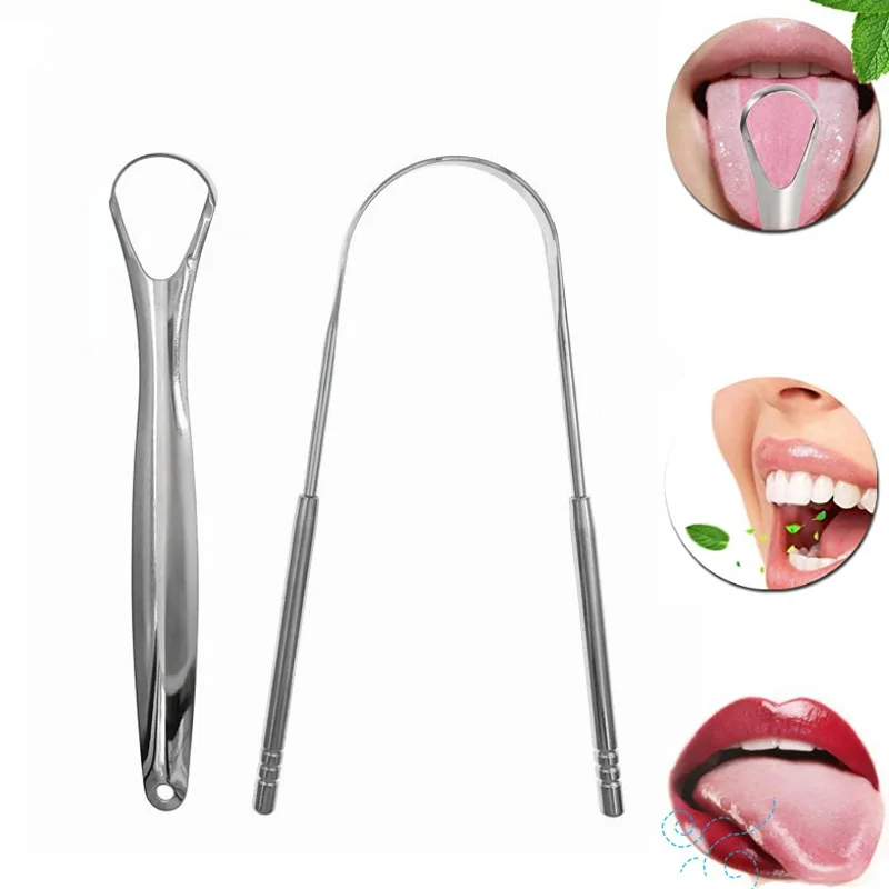 Limpiadores de lengua de acero inoxidable para higiene bucal gratte tongue tounge raspador cepillo de dientes raspador de lengua cepillo de limpieza