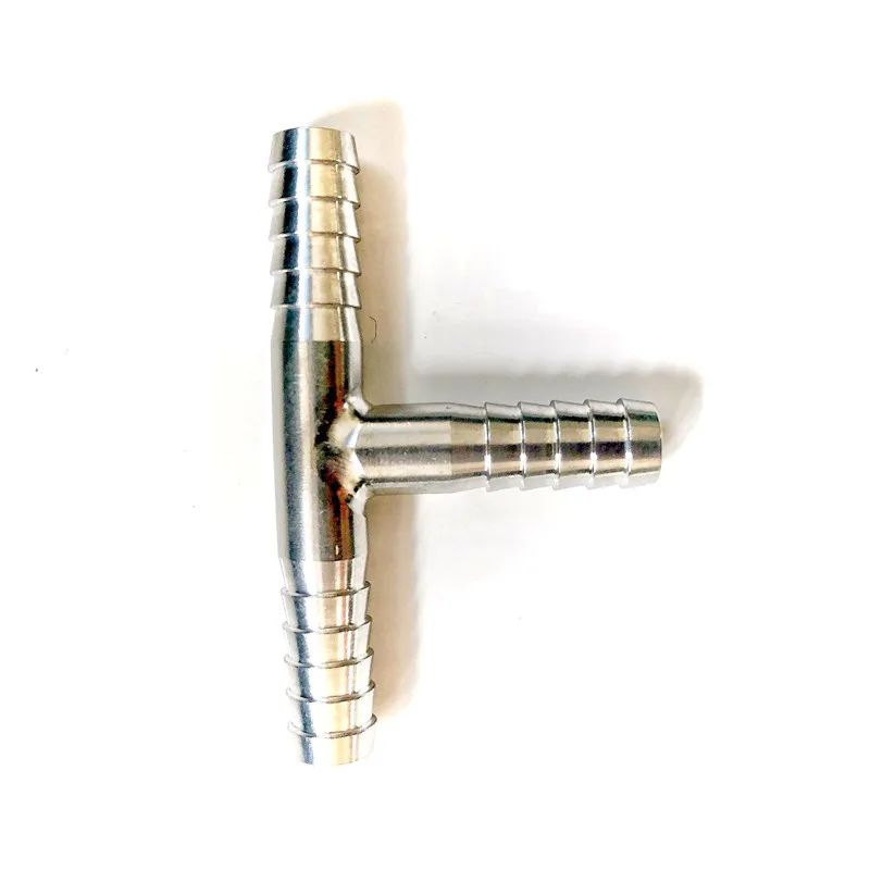 T 형 304 스테인레스 스틸 가시 티 조인트, 가정용 맥주 호스 연결 어댑터, 미국 표준 식품 등급 재료