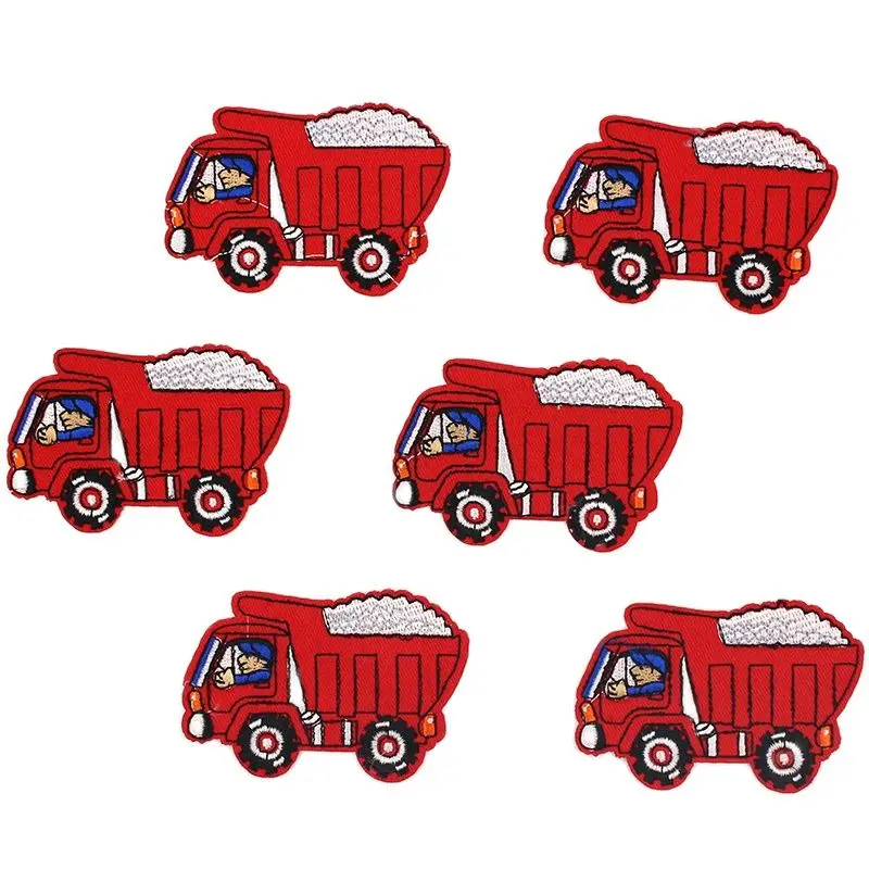 10pcs/lot Embroidered Truck Patches Iron On vehicles Appliques for Children Boy Clothes Cartoon lorry Stickers Sewing Patch