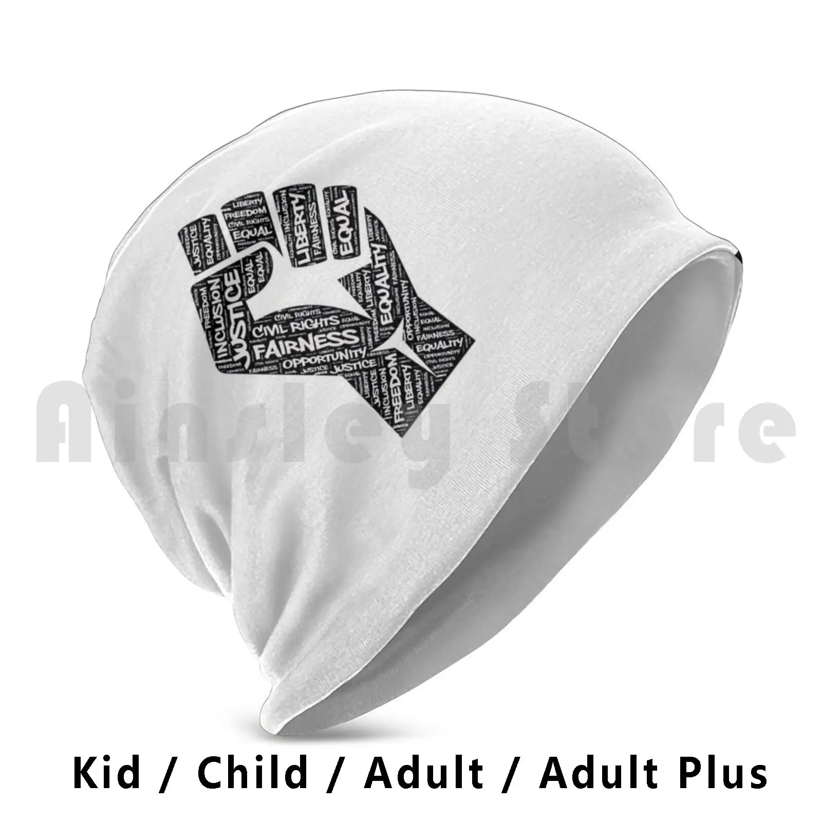 African American Civil Rights Black Power Fist Justice Design Beanie Hedging Cap DIY Print Cushion Civil Rights Civil