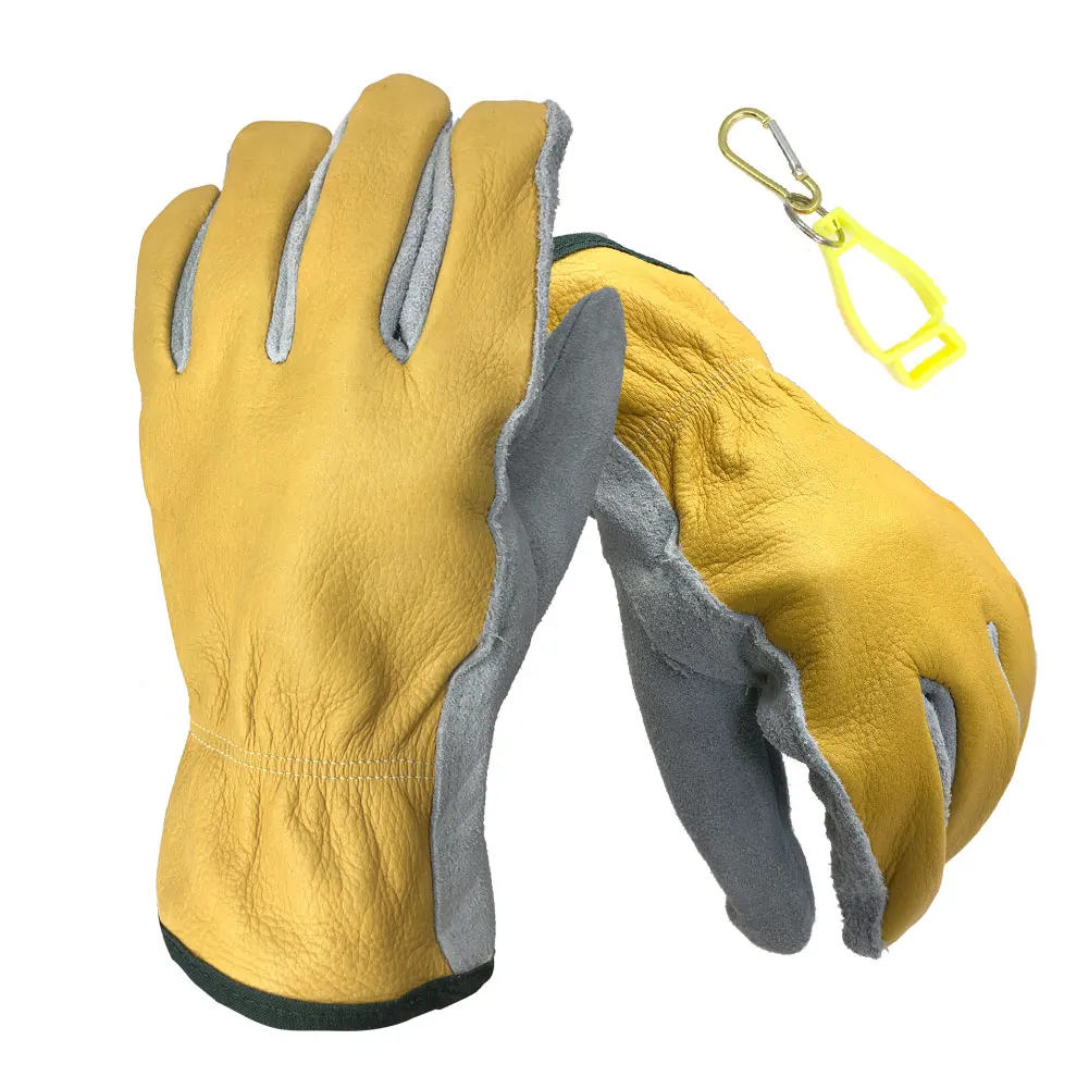 

2022 New Arrival Men's Safety Work Gloves Cowhide Protective Garden Wear-Resistant Leather Working Welding Construction Gloves