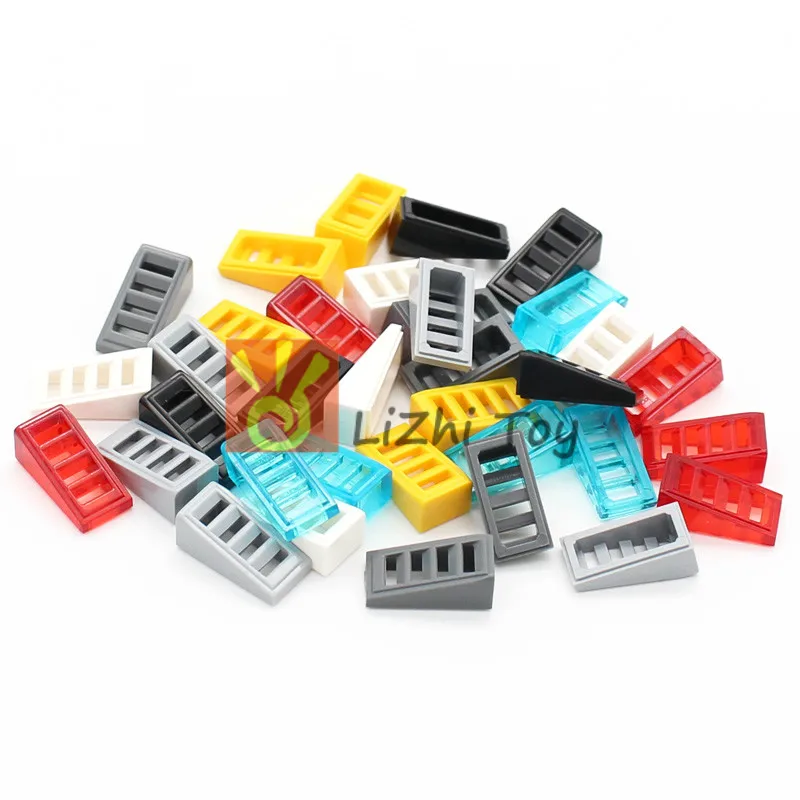 100pcs MOC Assembles Particles Slope 18 2x1x2/3 with 4 Slots 61409 Building Blocks DIY Bricks Bulk Model Technology Parts Toys