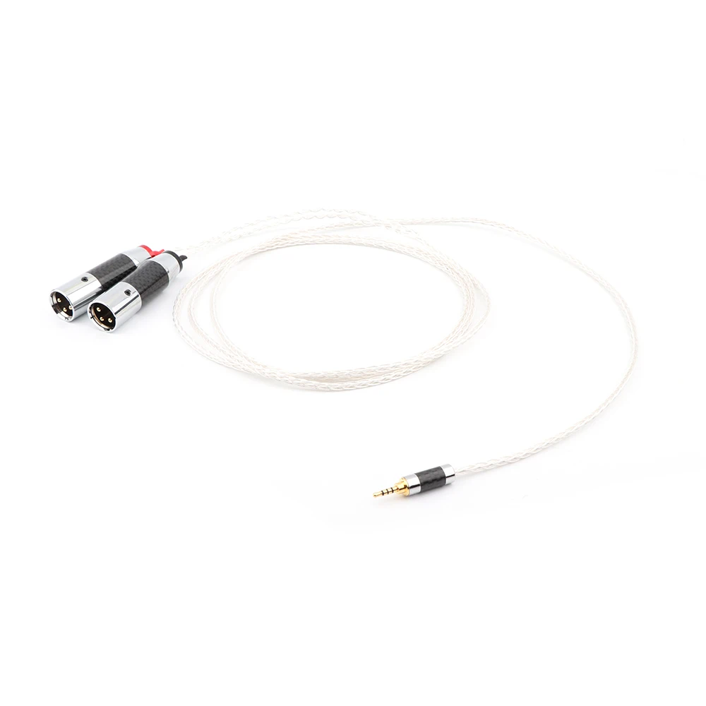 Câble adaptateur audio mâle HIFI, 8 cœurs, cuivre 7N OCC plaqué argent, 3.5mm, 2x3 broches XLR, haute qualité