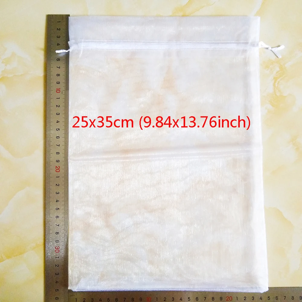 50pcs/lot Small & Large Organza Bag Wedding Pouches Jewelry Packaging Bags Birthday Party Christmas Gift Bags 11 Sizes 24 Color