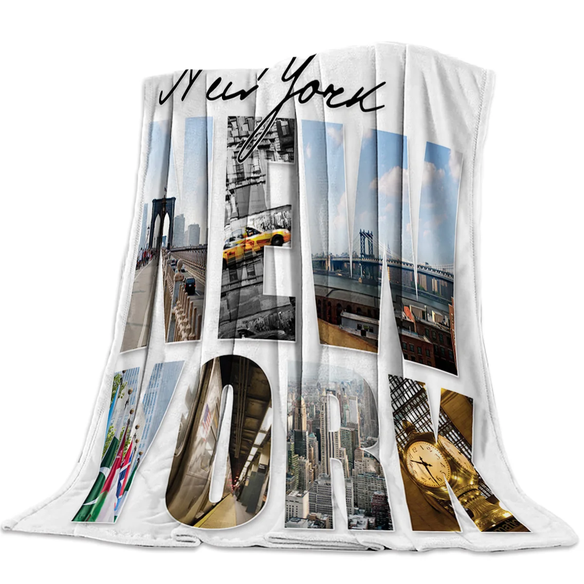 

Soft Warm Coral Fleece Blanket New York City Huge Clip Patchwork Winter Sheet Bedspread Sofa Throw Comfortable Flannel Blankets