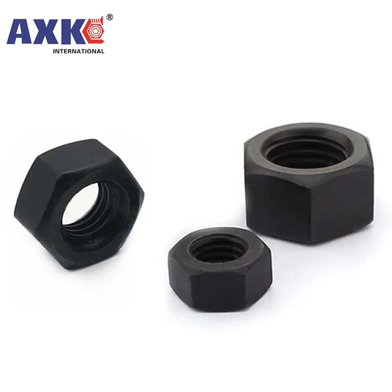 1/50pcs Black Grade 8.8 steel DIN934 Hex Hexagon Nut For M1.4 M1.6 M2 M2.5 M3 M4 M5 M6 M8 M10 M12 M14 M16 M20 M22 M24 Screw Bolt