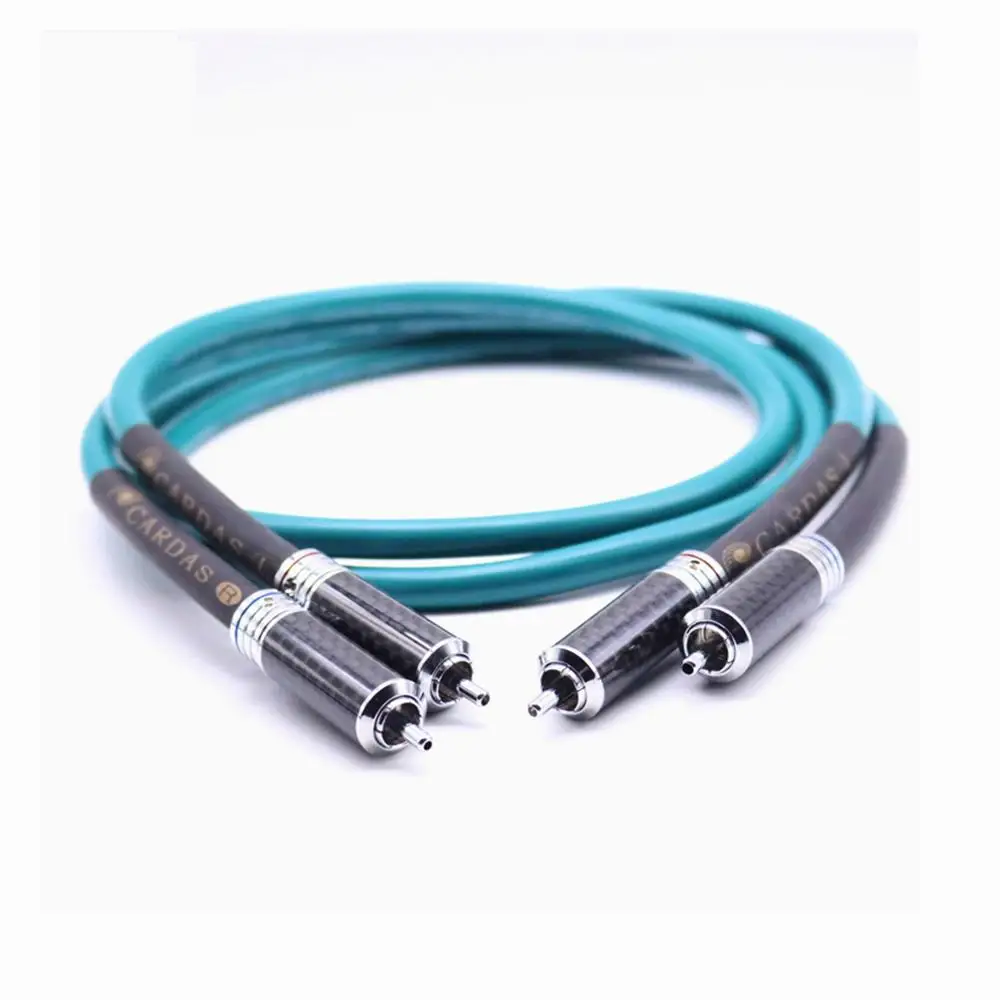 Carbon Fber RCA Plug CD DVD Player Audio Interconnector Audio Cable 2RCA to 2RCA Male Audio Cable