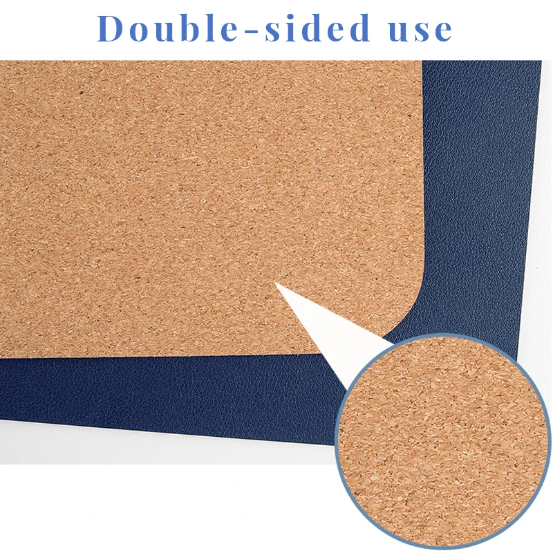 Portable Natural Cork+PU Desk Mat Double-sided Home Office Large Mouse pad Resting Surface Protective dining Desktop Writing Mat