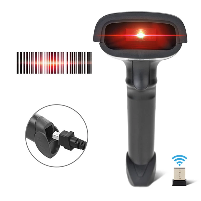 

Wireless scanner laser barcode label barcode scanning gun wireless express hand-held scanner supermarket barcode gun