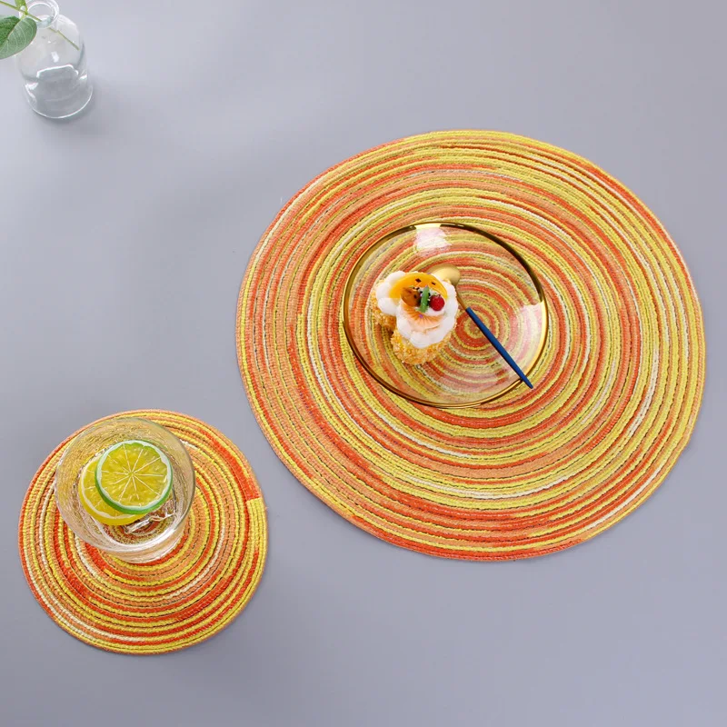 1pc Weave Non-slip Placemat Cotton Dining Table Mat Coffee Hot Pads Heat Resistant Placemat for Home Christmas Wedding Decor