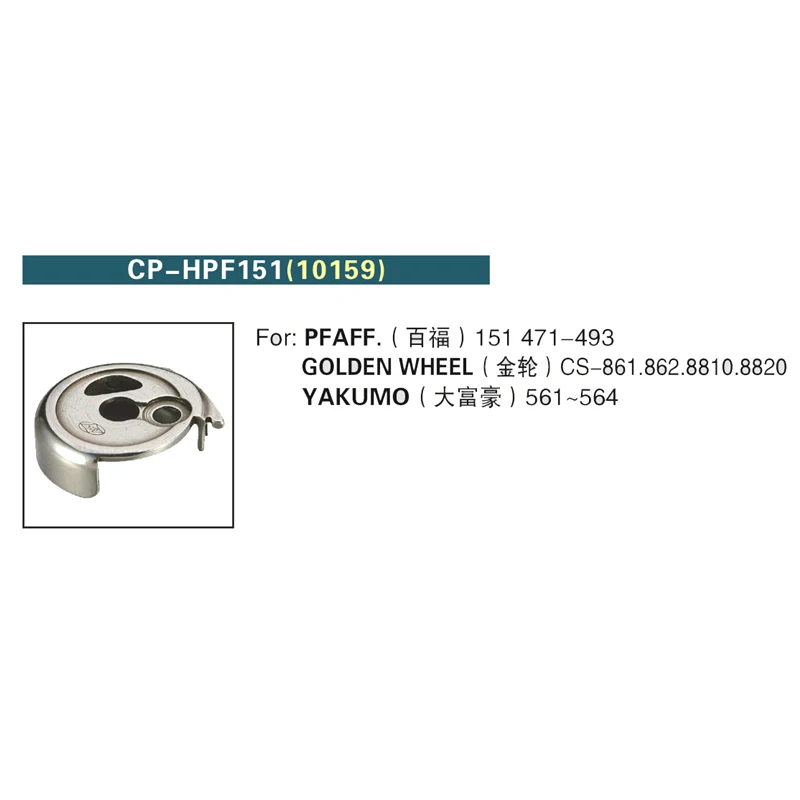 Bobbin case cover series CP-HPF151 (10159) CP-HPF190 Industrial use special type with PFAFF 151 471 493