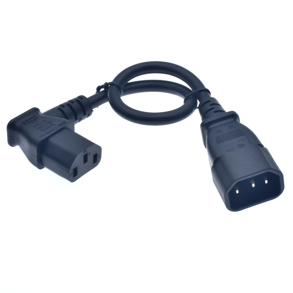 Right or Left Angled IEC 320 C13 to C14 Male to Female Power Adapter Extension cable for LCD LED Mount TV