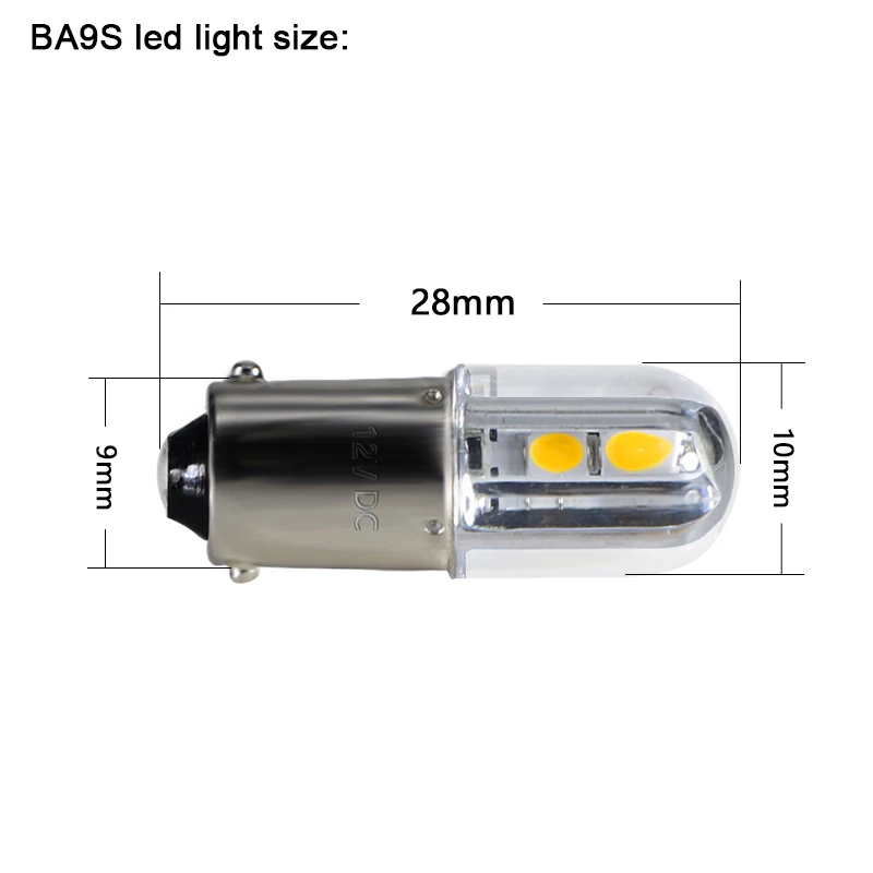 Bombilla Led Car Light BA9S T4W 6v 12v 24v 36v 48v 110v 220v Auto Interior Clearance Parking Plate Backup Indicator Daytime Lamp