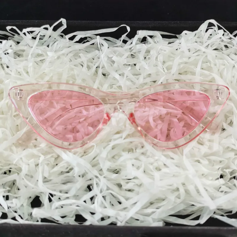 2022 okulary przeciwsłoneczne kocie oczy Retro damskie okulary okulary przeciwsłoneczne przezroczysty różowy Streetwear trendy moda damska Glasse UV400 — zdjęcie 3