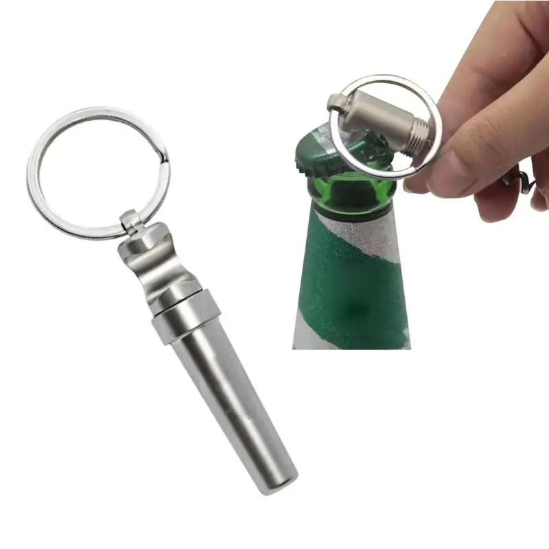 Multifunctional Zinc Alloy 3 In 1 Wine Bottle Opener Keychain Outdoor Portable Mini Wine Beer Can Opener Keychain Jewelry