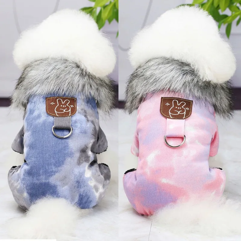 British Style Windproof Pet Clothes Winter Warm Dog Coat Thicken Pet Clothing for Dogs Jumpsuit Hoodies Jacket Pet Supplies