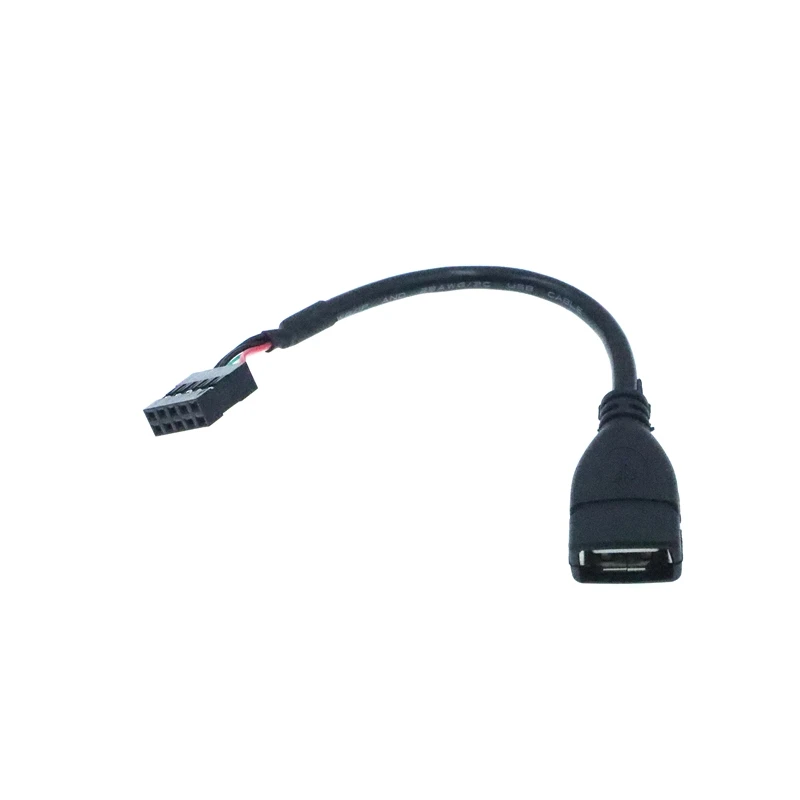 Motherboard Internal USB2.0 Female Ke 9-Pin Female Adapter Case Built-In Cable DuPont 2.54 untuk Kabel Desktop Komputer