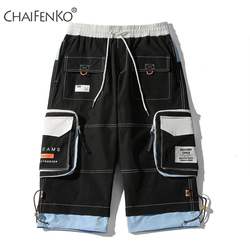 CHAIFENKO Summer Fashion Men Shorts 2020 New Hot Motion Casual Pocket Tooling Shorts Hip Hop Streetwear Harajuku Shorts Mens