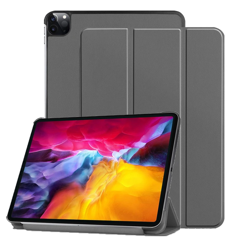 

Однотонный Магнитный чехол-подставка для iPad Pro 12 9 2021, чехол из искусственной кожи для iPad Pro 2021, 12,9 дюйма, чехол 5-го поколения с функцией автоматического сна