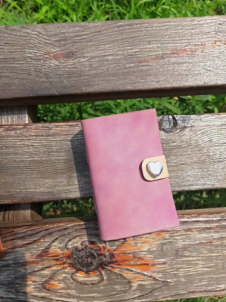 Pure Handmade  A7 Size Vegetable Tanning Cowhide Leather  Notebook For Lady, Lady Hand Book