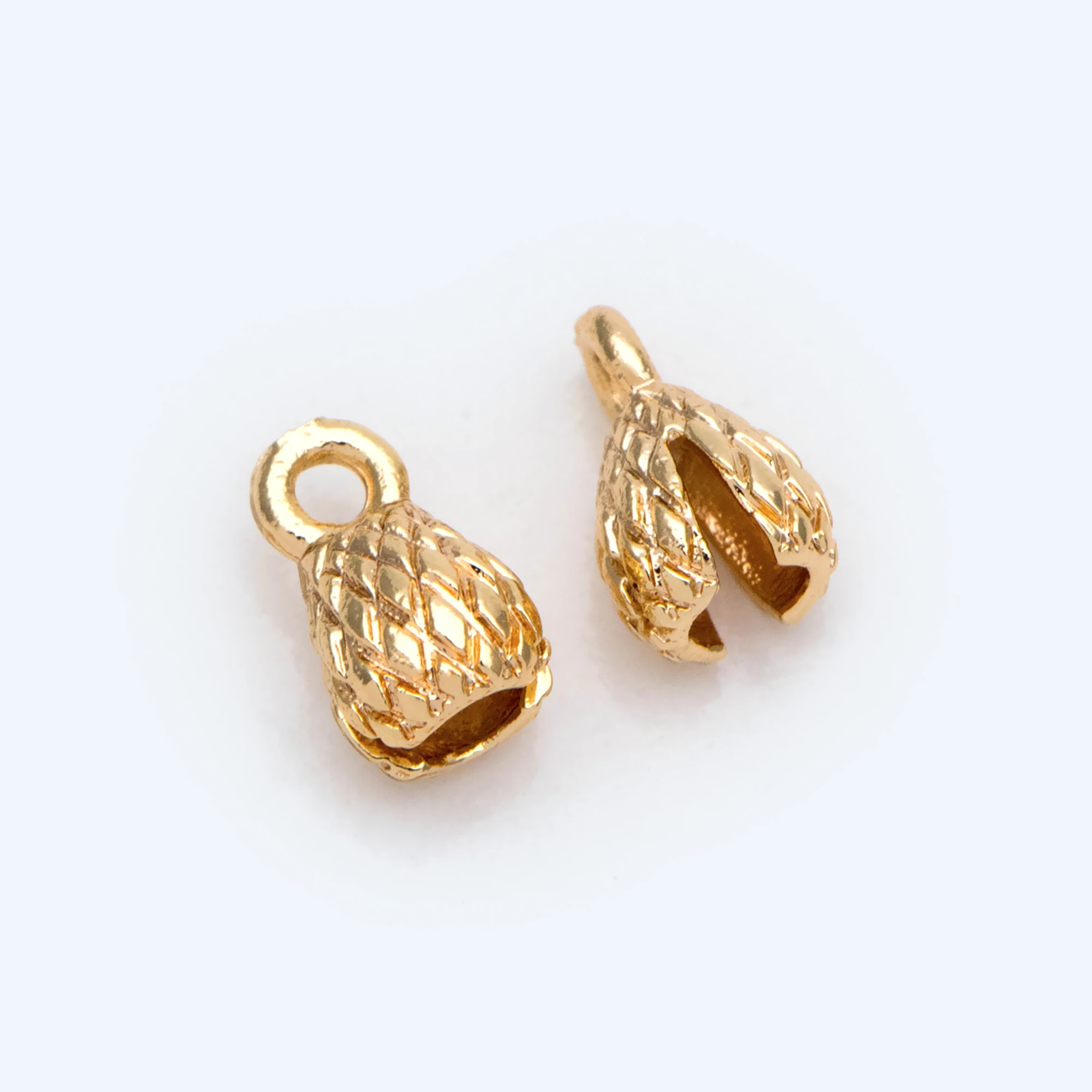 

10pcs Flower Bead Caps, Real Gold Plated Brass, Flower Bud Charms (GB-2256)