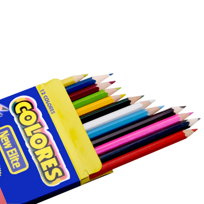 12สี Medium ความเข้มข้นดินสอสีน้ำมันดินสอสีชุดศิลปินภาพวาด Sketching ไม้เด็กวาดดินสอ