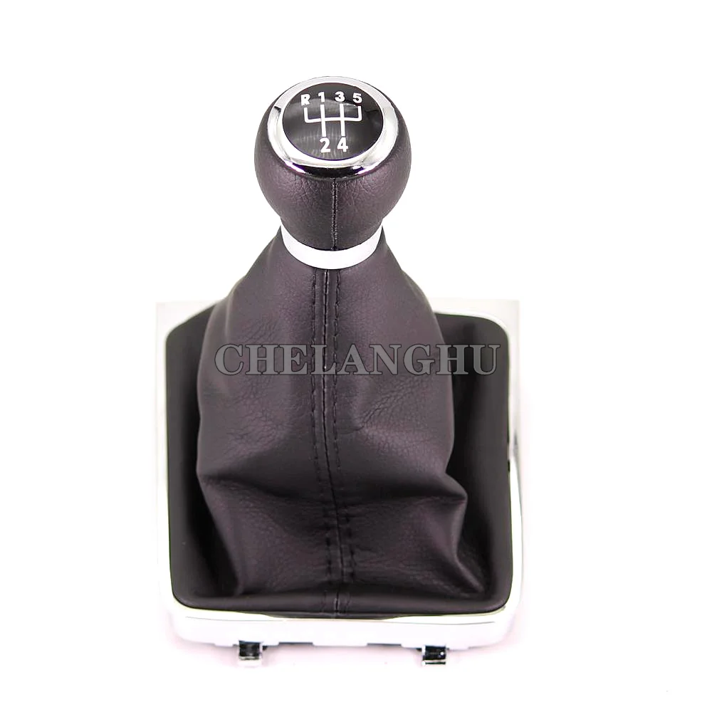 For VW Passat B6 3C R36 TDI TFSI TSI 2006 2007 2008 2009 2010 2011 Car-Styling 5 / 6 Speed Gear Stick Shift Knob PU Leather Boot