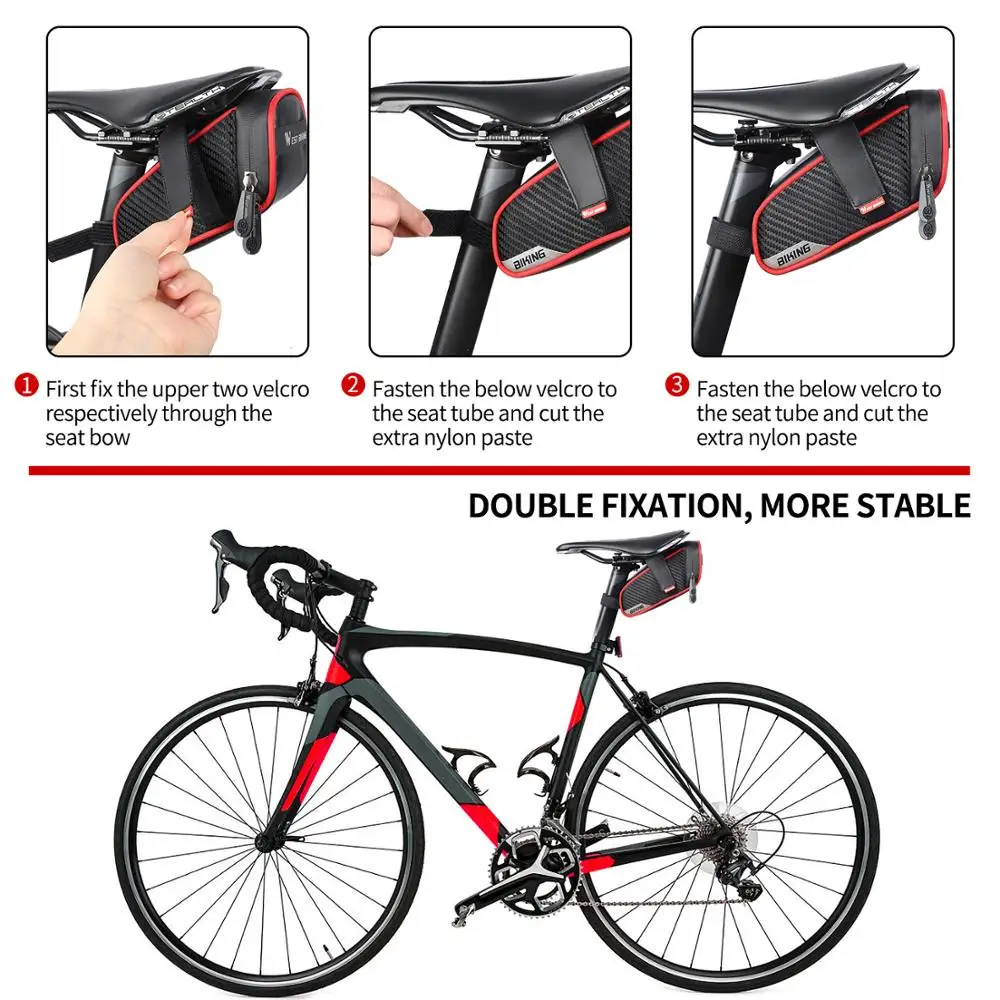 WEST BIKING MTB Road Bike Saddle Bag Waterproof Bicycle Tools Bag Reflective Rear Seatpost Bag Basket Cycling Accessories