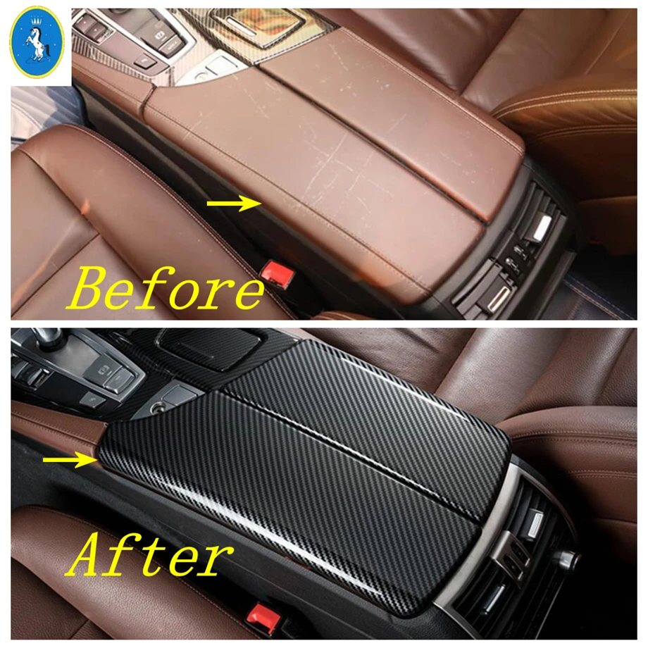 

Central Control Armrest Storage Pallet Container Phone Case Box Cover Trim For BMW 5 Series F10 F18 2011 - 2017 ABS Interior Kit