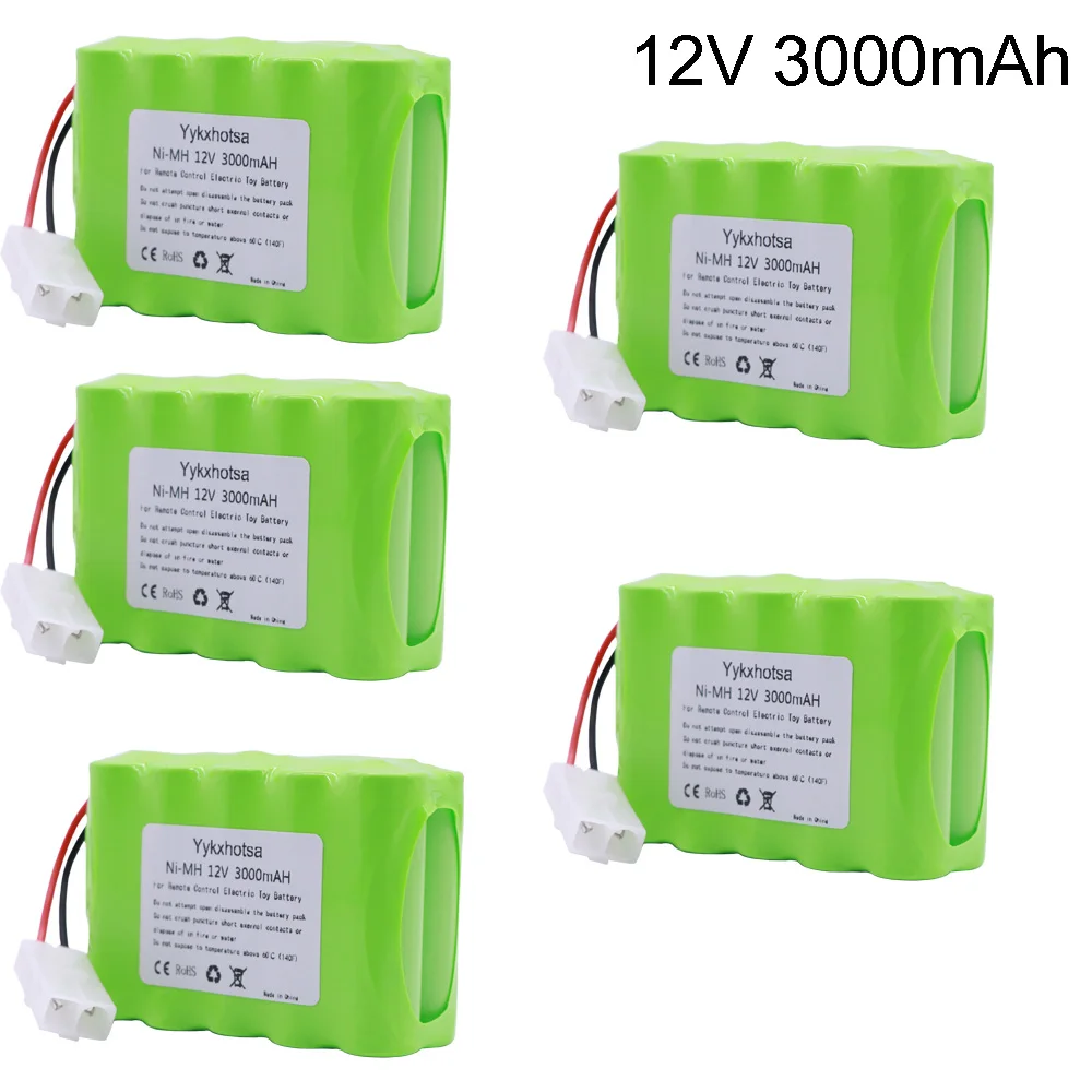 5PCS/lot 12V 3000mAh NI-MH Double-deck battery Tamiya Plug 10x AA Ni-MH Battery Pack for RC electric toys RC cars trucks boats