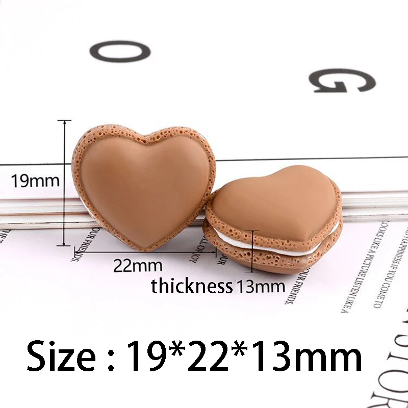 14Pcs Kawaii Resin 3D Macaroon Miniature Heart Cabochon Art Supply DIY Earring Craft Decoration Homemade Gift Phone Deco