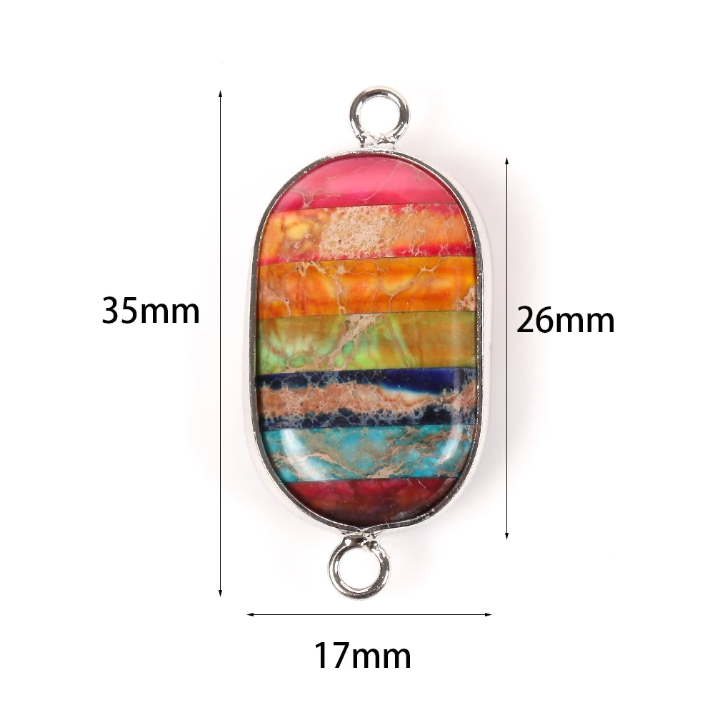 Natural Stone Pendant Charms Sea Sediment Connector Pendant For Jewelry Making Diy Necklace Bracelet Crafts Accessories 35x17mm