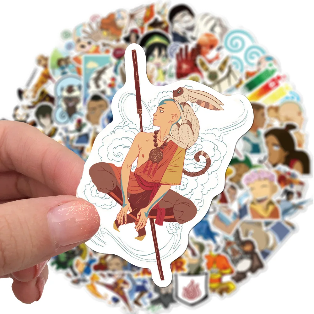 100 Pcs Cartoon Anime Stickers Avatar The Last Airbender Aang Katara Sokka Waterproof Stationery Stickers DIY Scrapbooking Diary