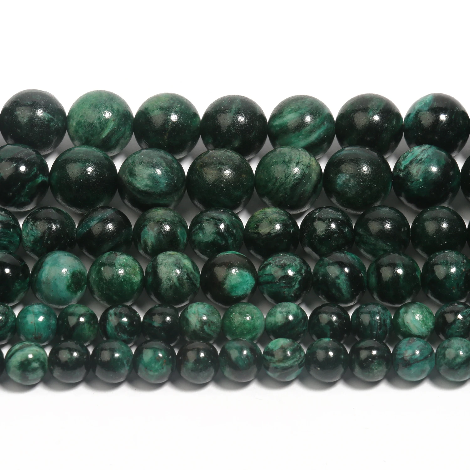 Emeralds 6/8/10mm Natural Stone Beads Dark Green Loose Spacer Beads for Jewelry Making DIY Handmade Bracelet Necklace Accessory