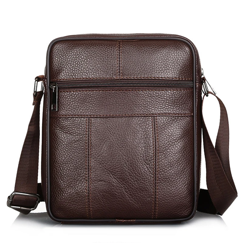 Bolsa de ombro crossbody de couro para homens, sacos mensageiro masculinos, bolsa de negócios pequena, bolsas casuais, moda