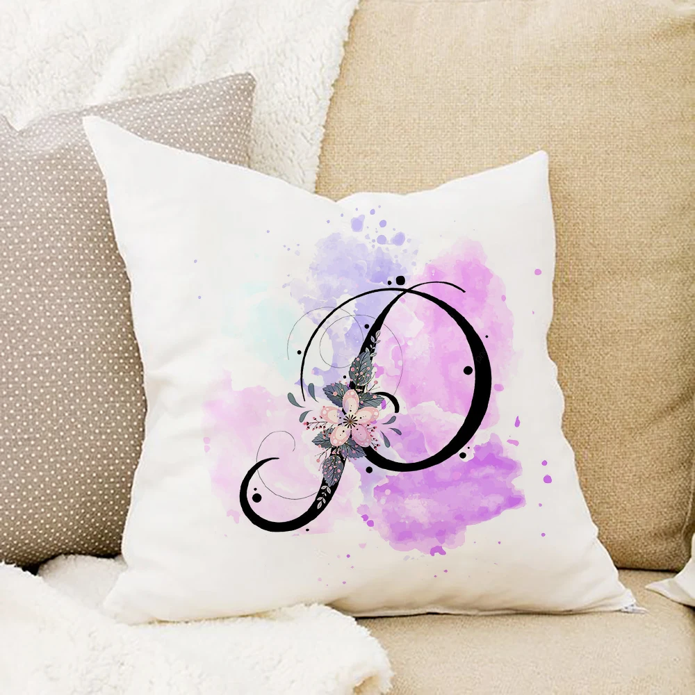 English Alphabet ABC Print Cushion Cover Pillowcase Decor Living Room Sofa Home Office Backrest Pillows Cover Garden Decorative