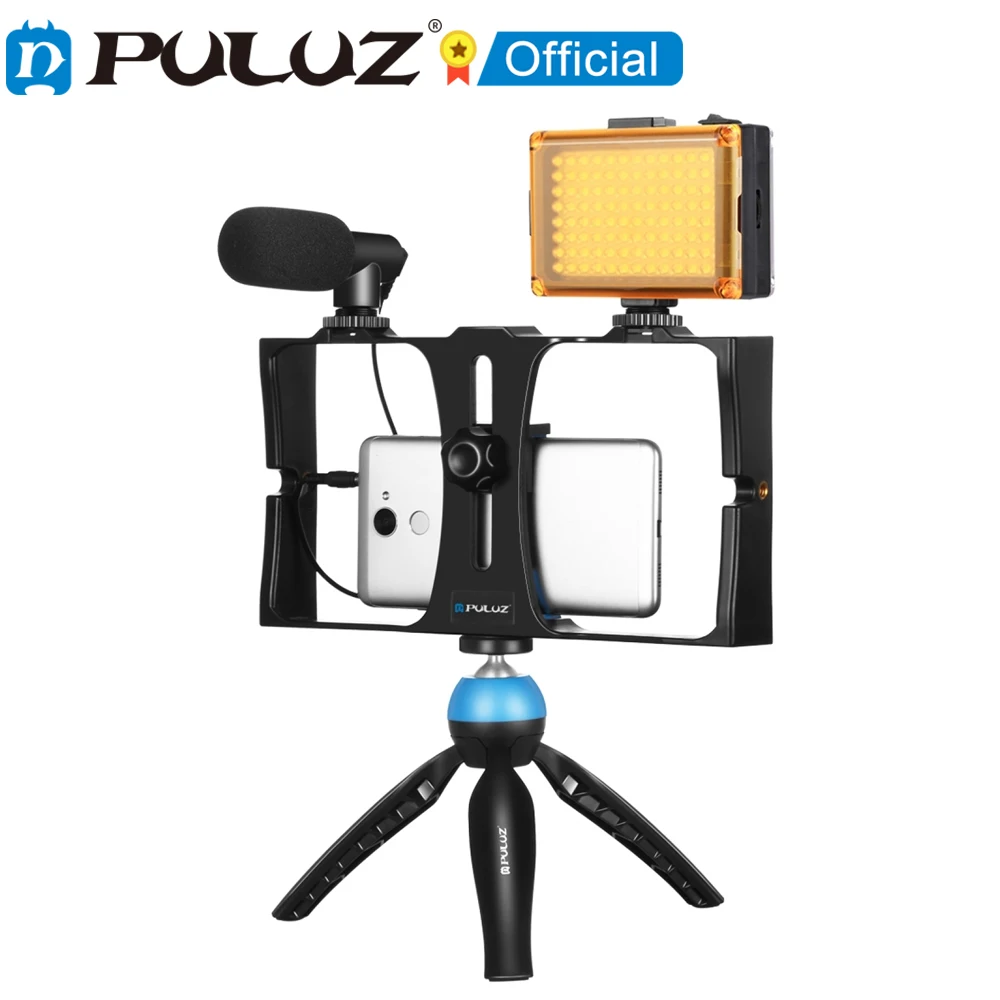 PULUZ Smartphone Video Rig Kits Filmmaking Recording Handle Stabilizer Grip Bracket For iPhone Phone Photography Video Rig Kits